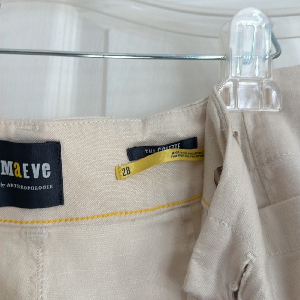Maeve The Colette Cream Chalk Wide Leg Crop Pant 28 - Picture 7 of 9